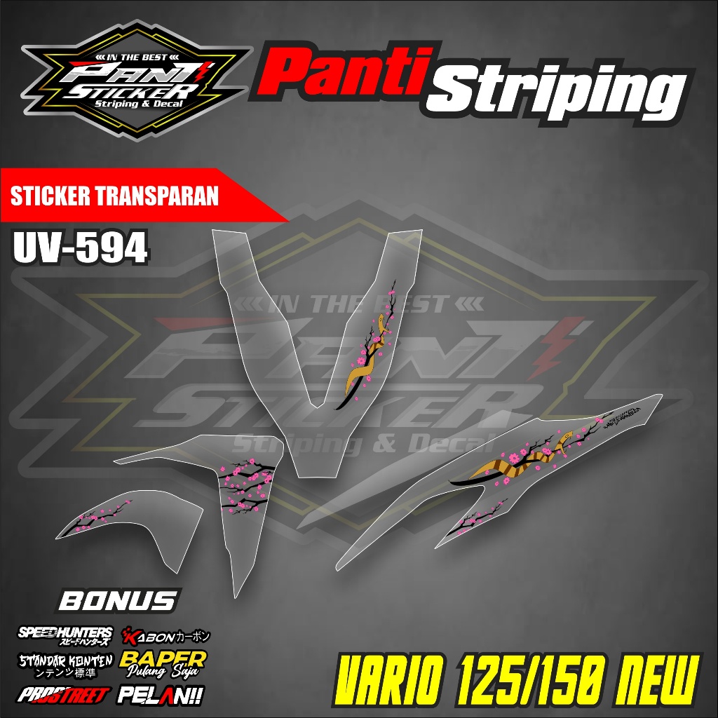 Sticker One Set Vario New Transparent Uv Striping Honda Vario