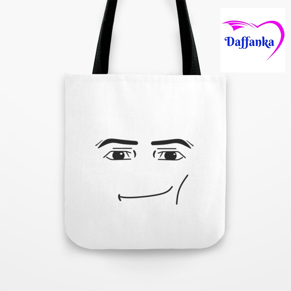 Roblox Man Face Hd Canvas Tote Bag Shopee Malaysia