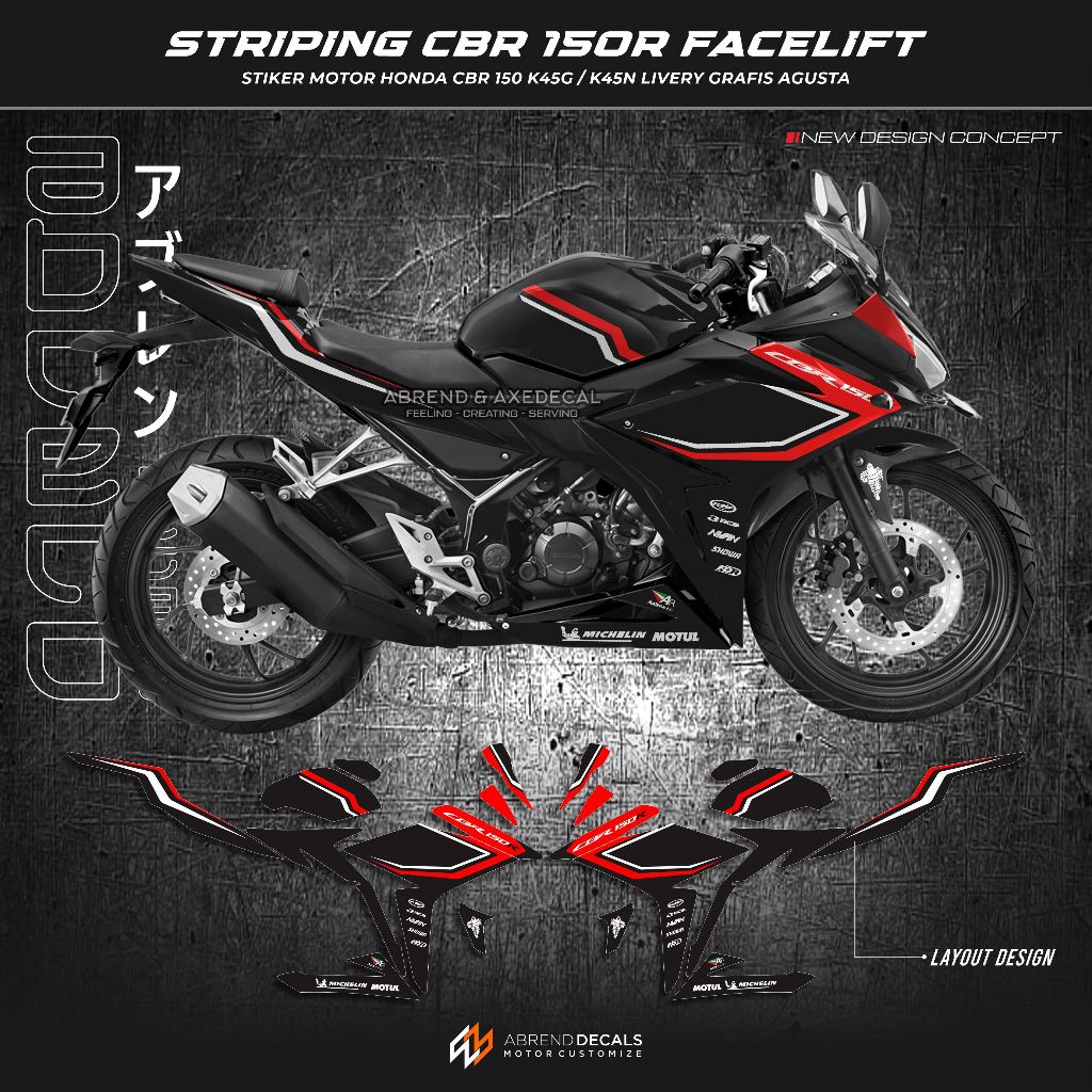 Honda Cbr R Facelift Graphic Motorcycle Sticker Agusta Striping Cbr