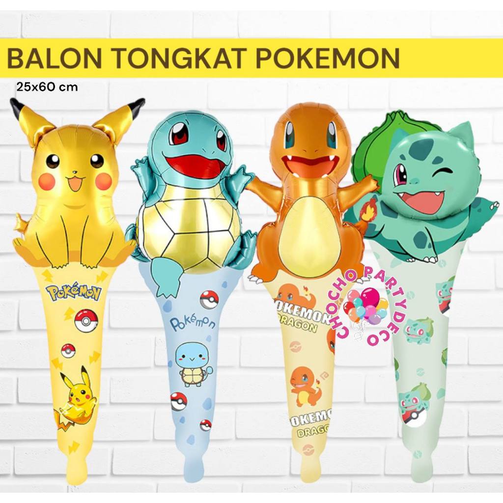 Pokemon Stick Balloons Foil Balloons Pokemon Pikachu Charmander Sprayle