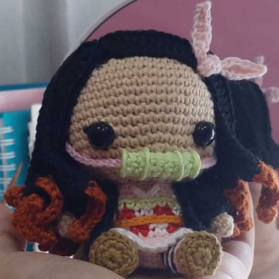 Nezuko Demon Slayer Inspired Amigurumi Doll Crochet Shopee Malaysia