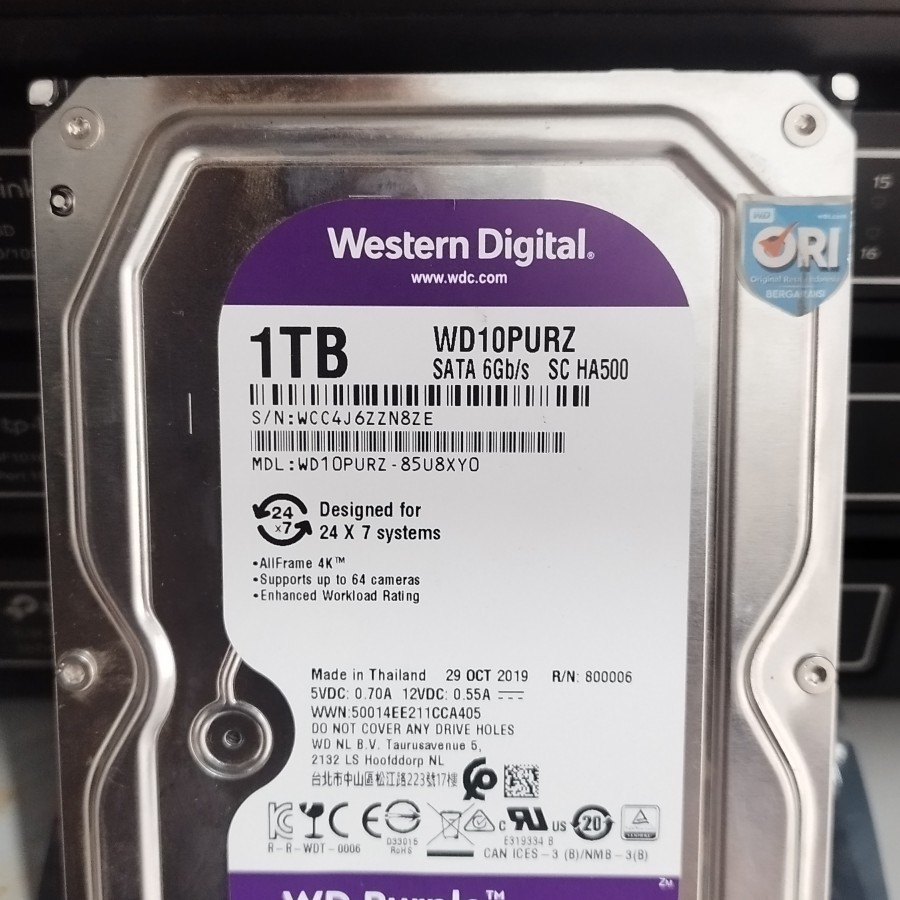 Wd Purple Pc Tb Hdd Hd Hardisk Cctv Internal Harddisk Shopee