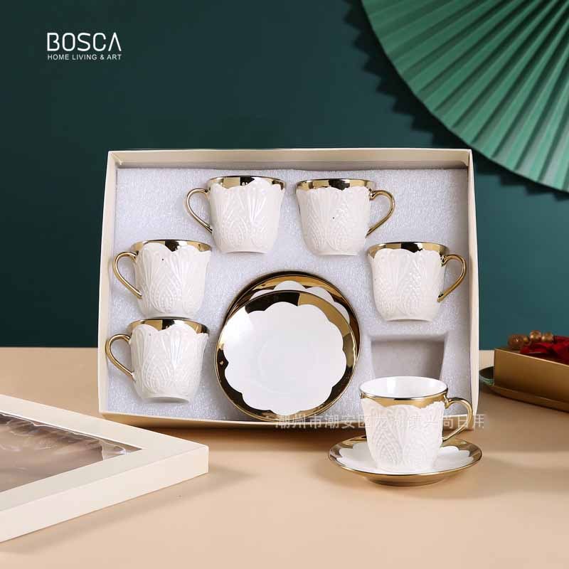 Bosca Living Lucille Glass Set Luxury Aesthetic 6 Piece Ceramic Glass