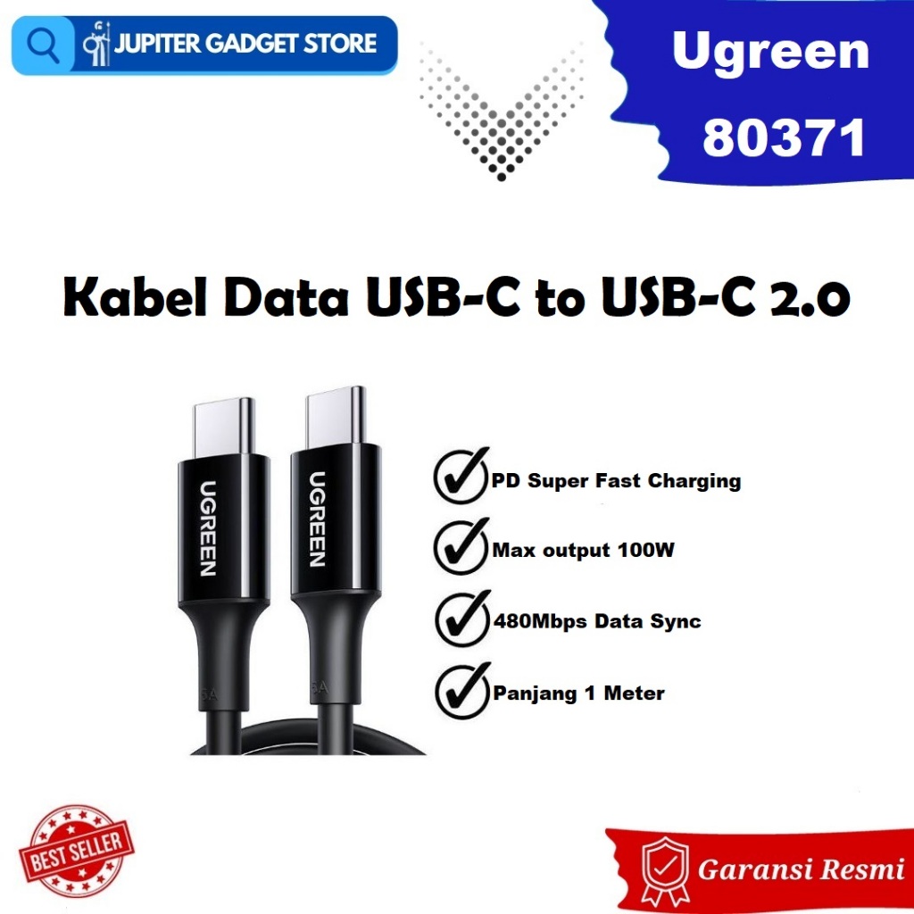 Ugreen Data Cable Type C To Usb C Pd A W Meter Shopee