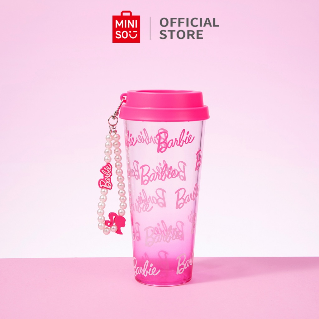 Miniso X Barbie Plastic Drinking Bottle Drinking Tumbler With Bead