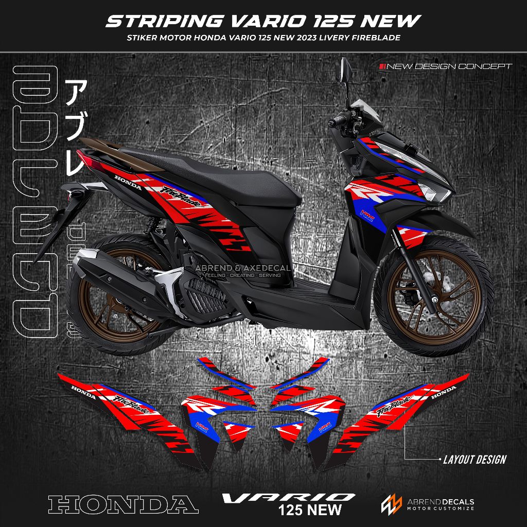 Striping Honda Vario New Livery Fireblade Hrc Tri Color New