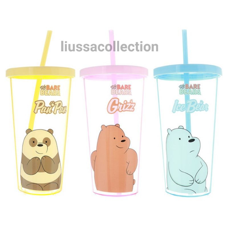 Miniso Tumbler We Bare Bears Collection Tumbler With Straw Ml