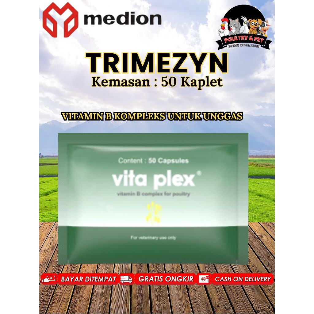 Vita Plex Vitamin B Poultry Complex Contains Medion Capslets Sachets