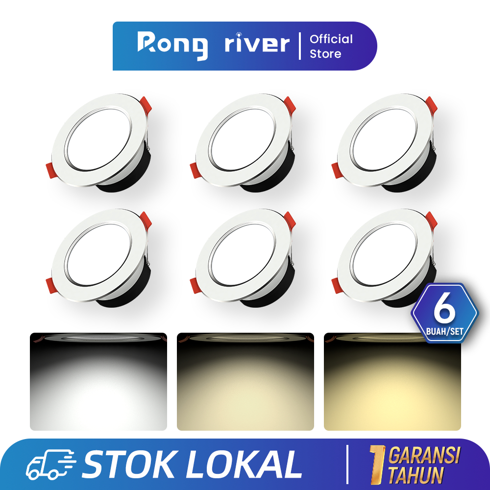 Rong RIVER 6pcs 5W Downlight 3colors Ceiling Downlight Shopee Malaysia