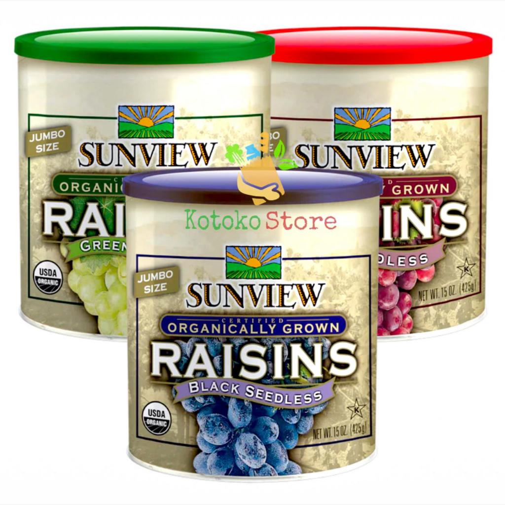 Sunview Organic Jumbo Size Raisins Seedless Kismis Sunview Organic