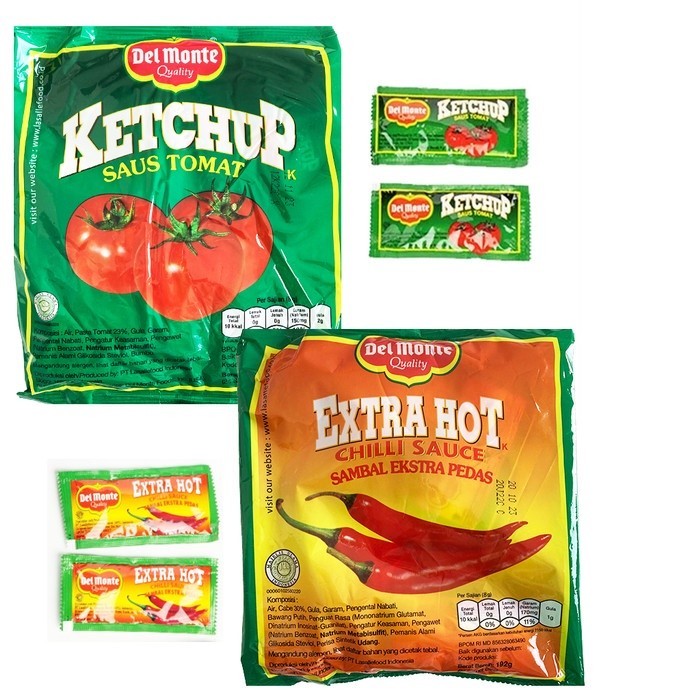 Delmonte Tomato Sauce Soy Sauce Sachet Sambal Sauce Extra Hot Chili