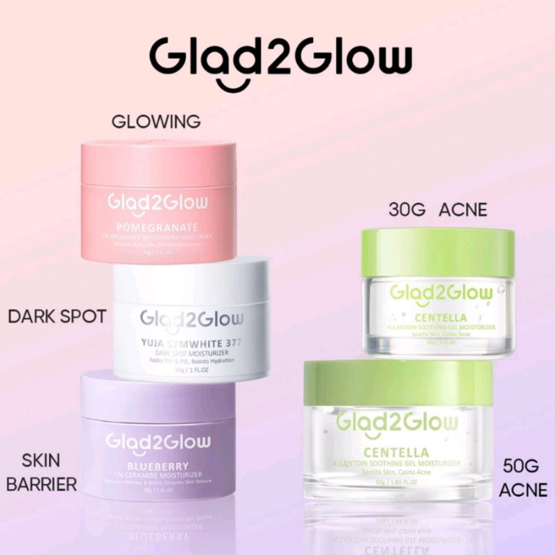 Glad Glow Moisturizer Pomegranate Acne Dark Spot Blueberry