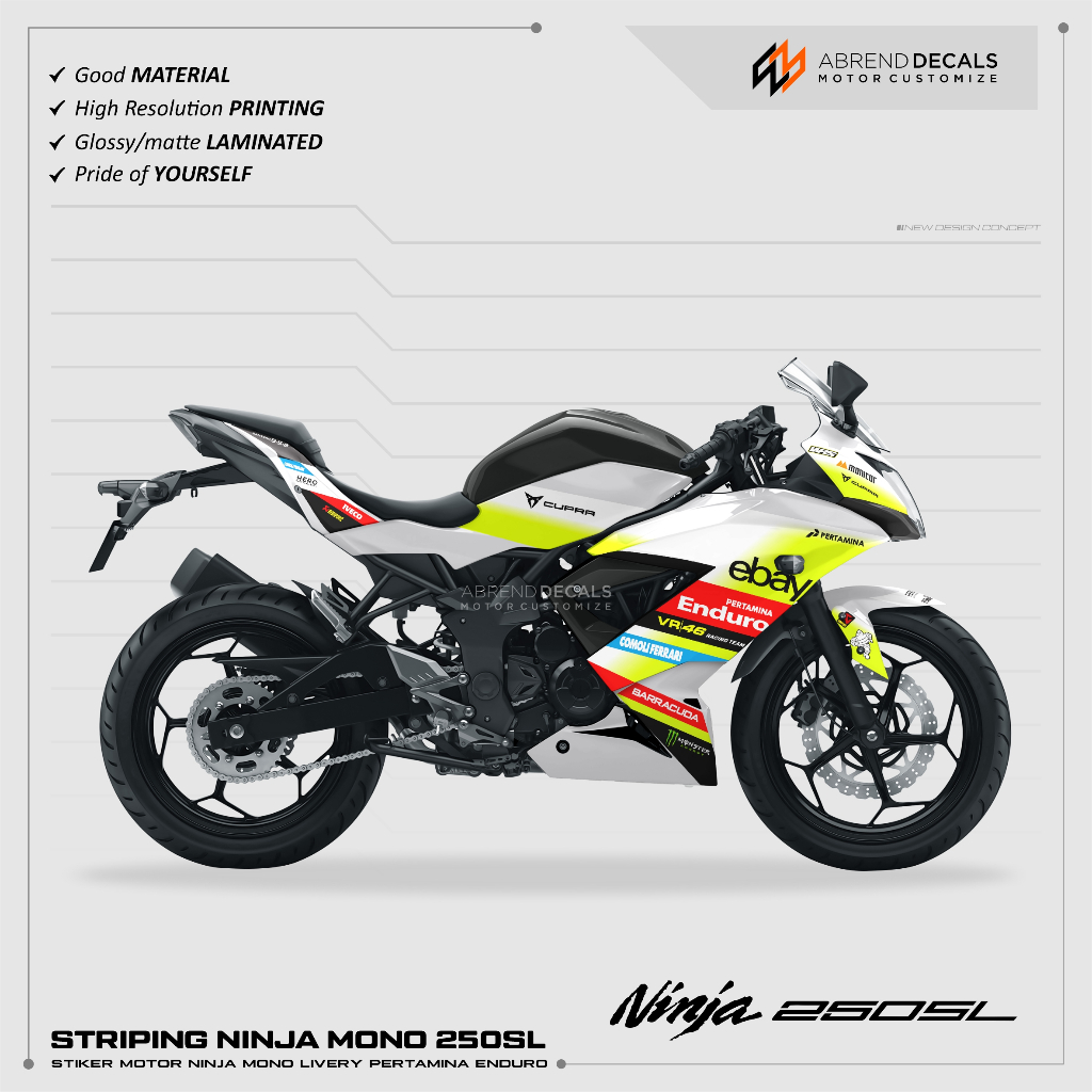 Striping NINJA MONO 250SL LIVERY PERTAMINA ENDURO MOTO GP 2024 KAWASAKI