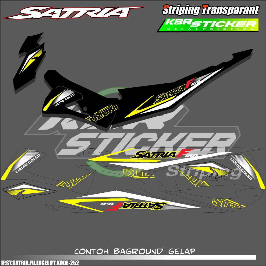 Satria Fu Facelift Type S Motorcycle Striping Sticker Suzuki Satria Fu