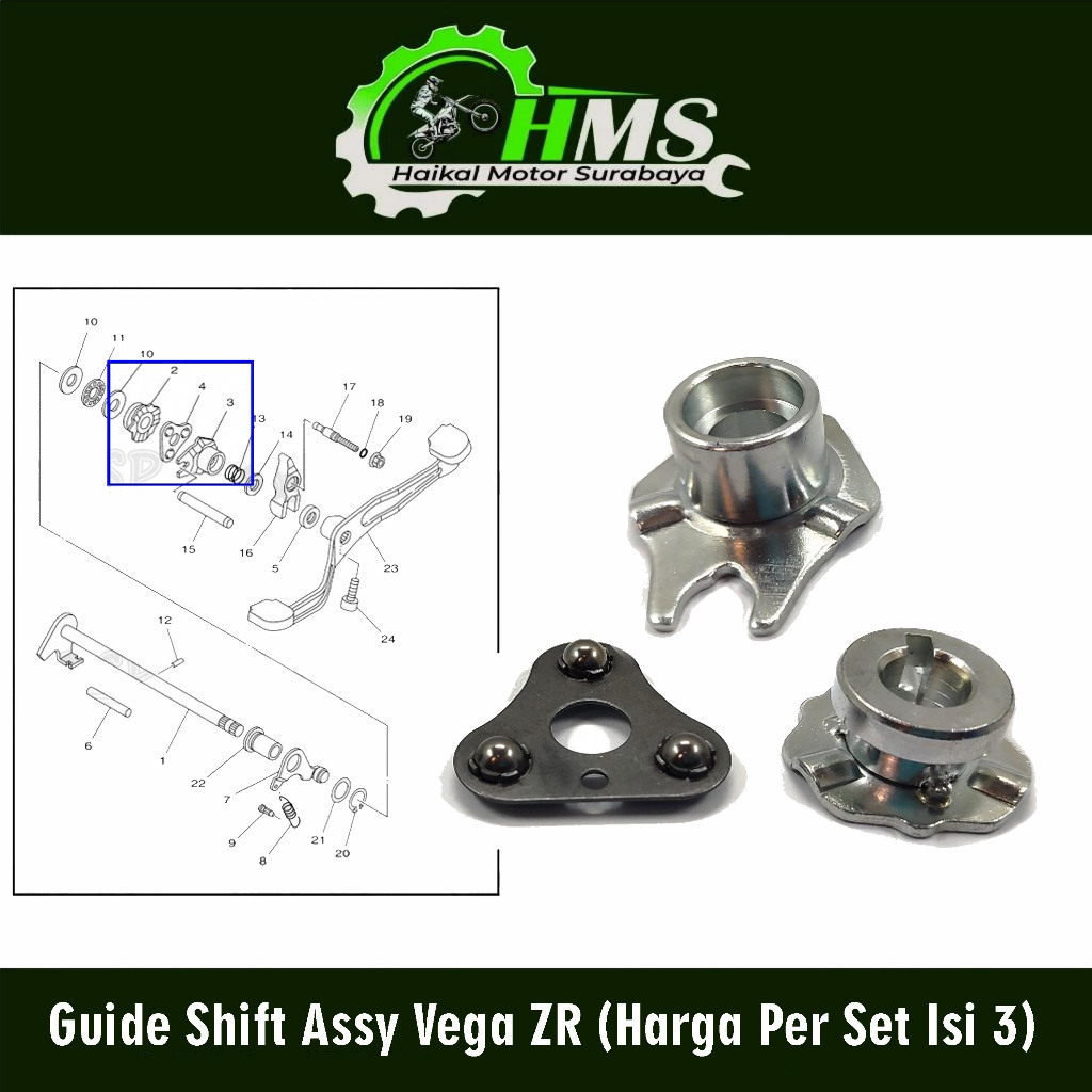 Guide Shift Assy Vega ZR Price Per Set Of 3 Axle Triangle House