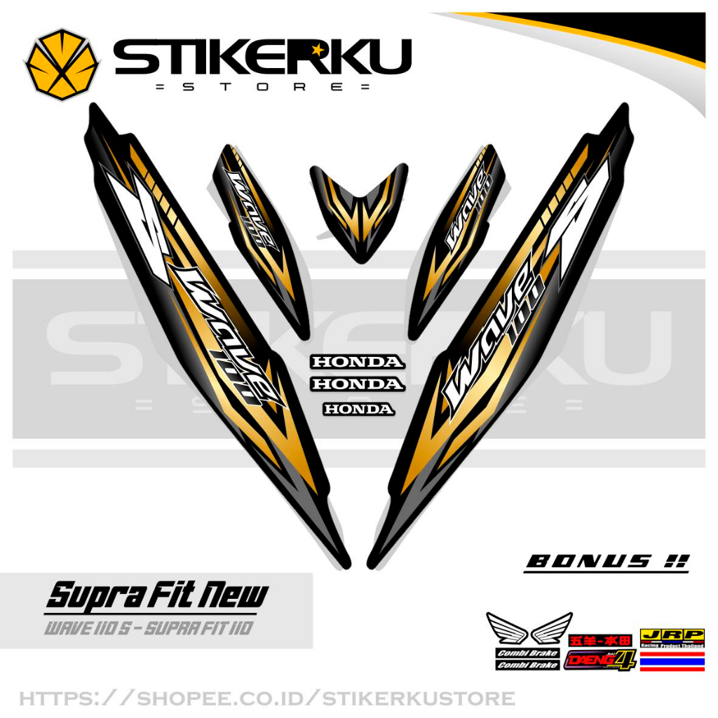 Striping Supra Fit New Motif Stock Decal Wave S Sticker Sticker