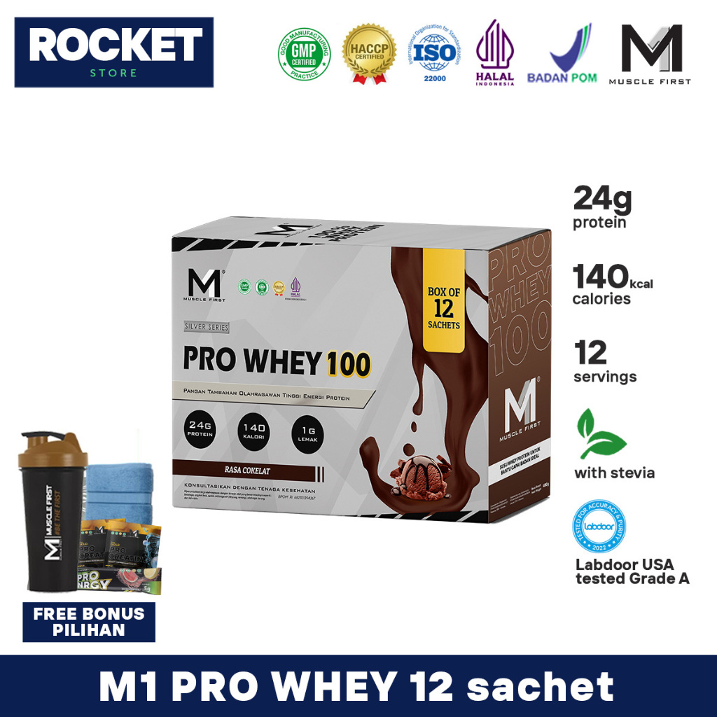 Muscle First M1 Pro Whey 100 BOX Packaging Contains 12 Sachets 480