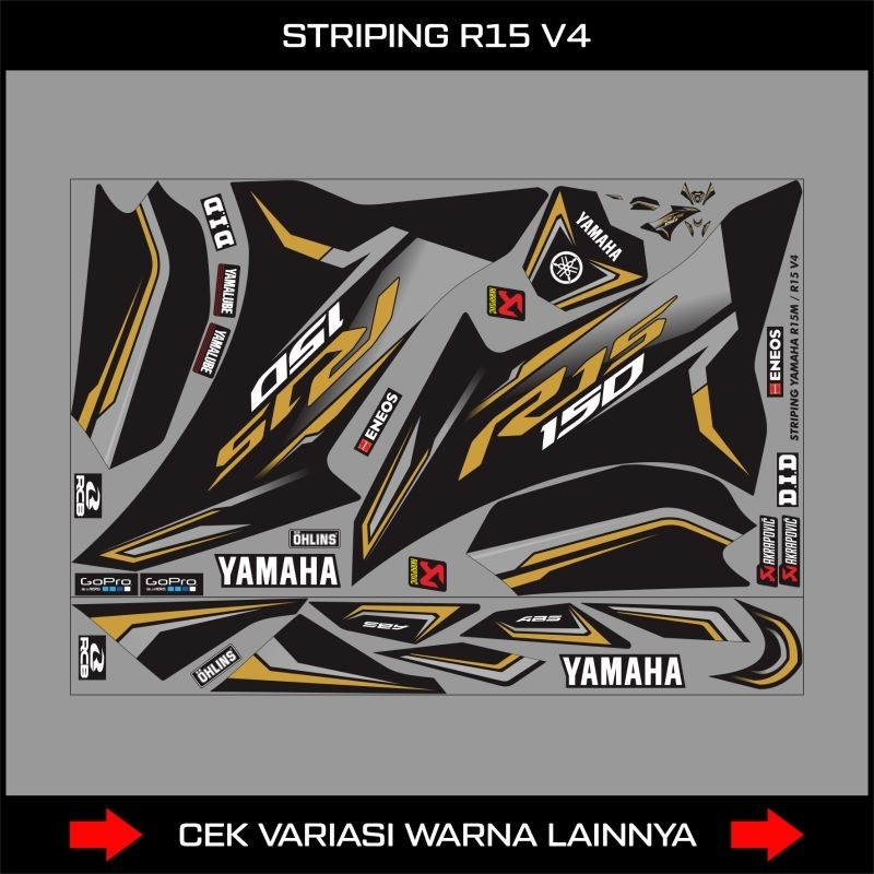 Sticker Yamaha R V Livery Grafhic Rainbow Striping Motor R M