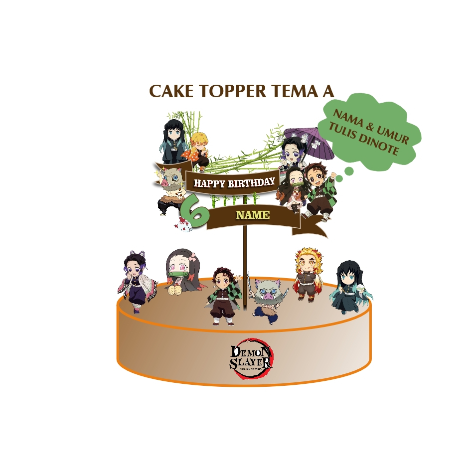 Cake Topper Demon Slayer Shopee Malaysia