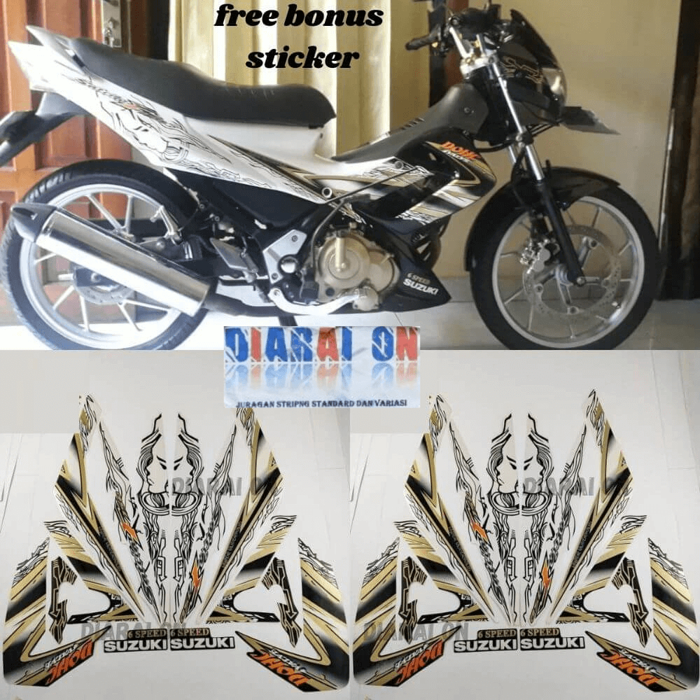 PUTIH Striping Sticker Suzuki Satria Fu 2011 Satria F150 Barong White