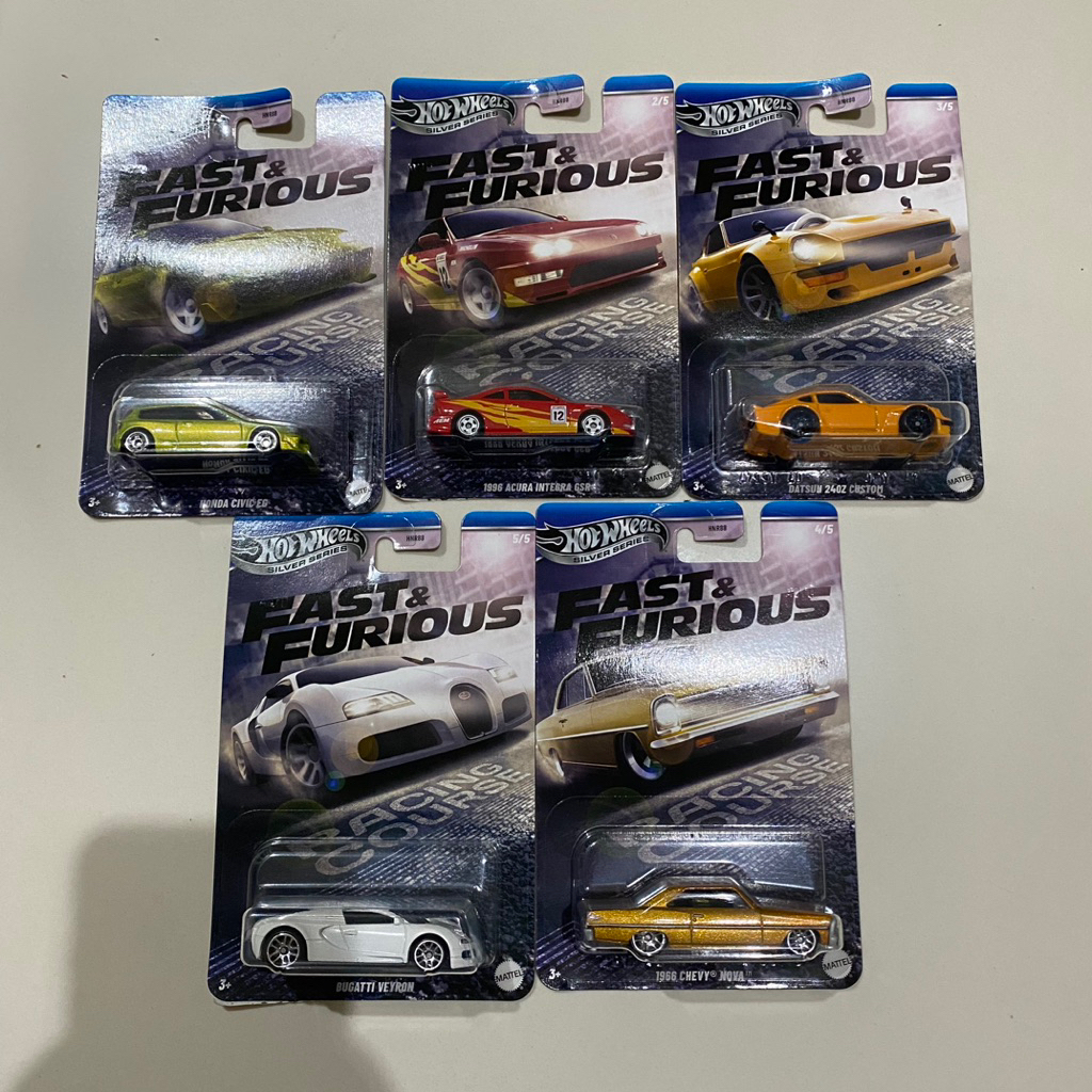 Hot Wheels Fast Furious Silver Series K Racing Course SET PCS