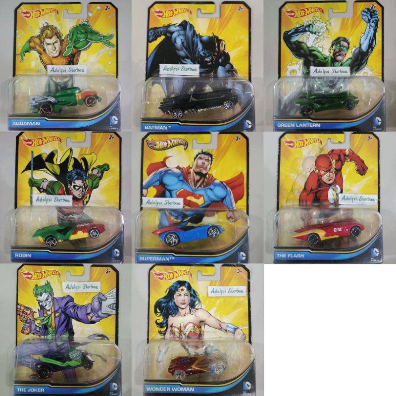 Hotwheels Hot Wheels Character Cars Dc Comics Superman Batman Green Lantern Aquaman The Joker