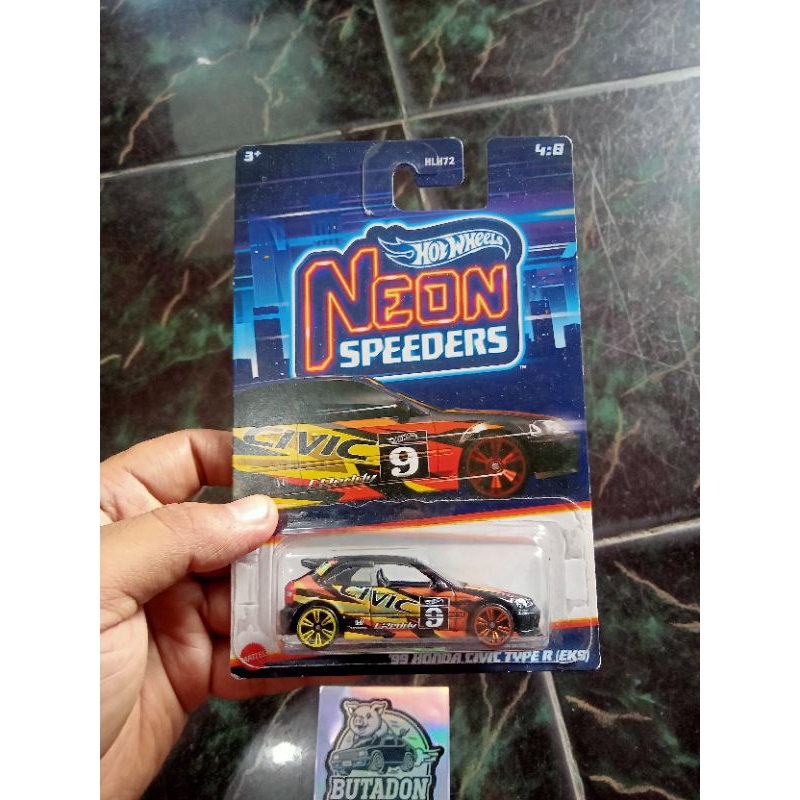 Hot Wheels Honda Civic Type R Ek Neon Speeders Shopee Malaysia