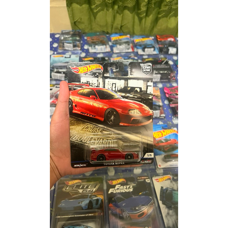 MERAH Hotwheels Hot Wheels Premium Toyota Supra MK4 Red Car Culture
