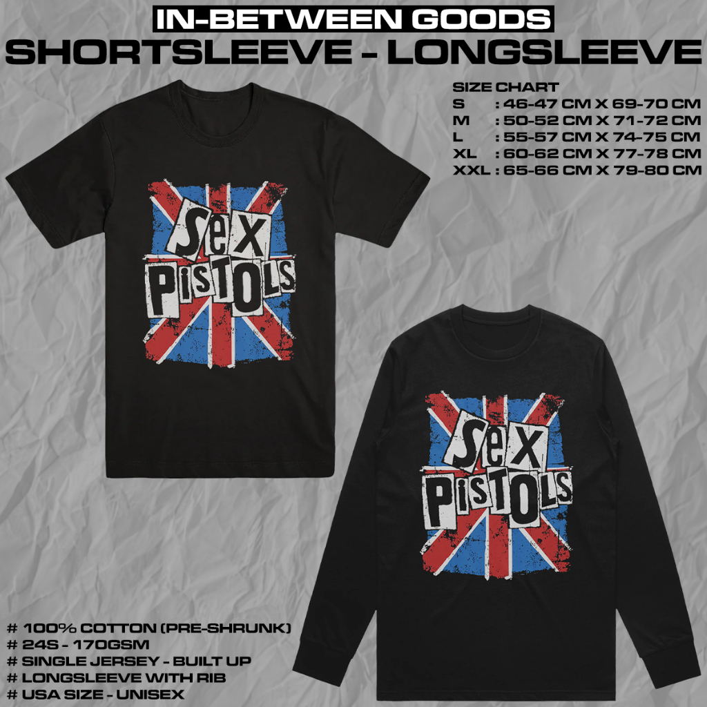 Sex Pistols Union Jack T Shirt Longsleeve Merch Band Shopee