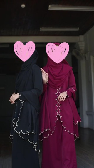 Sulam Baju Kebaya Moden Ironless Hitam Purple Muslimah Kurung Nikah