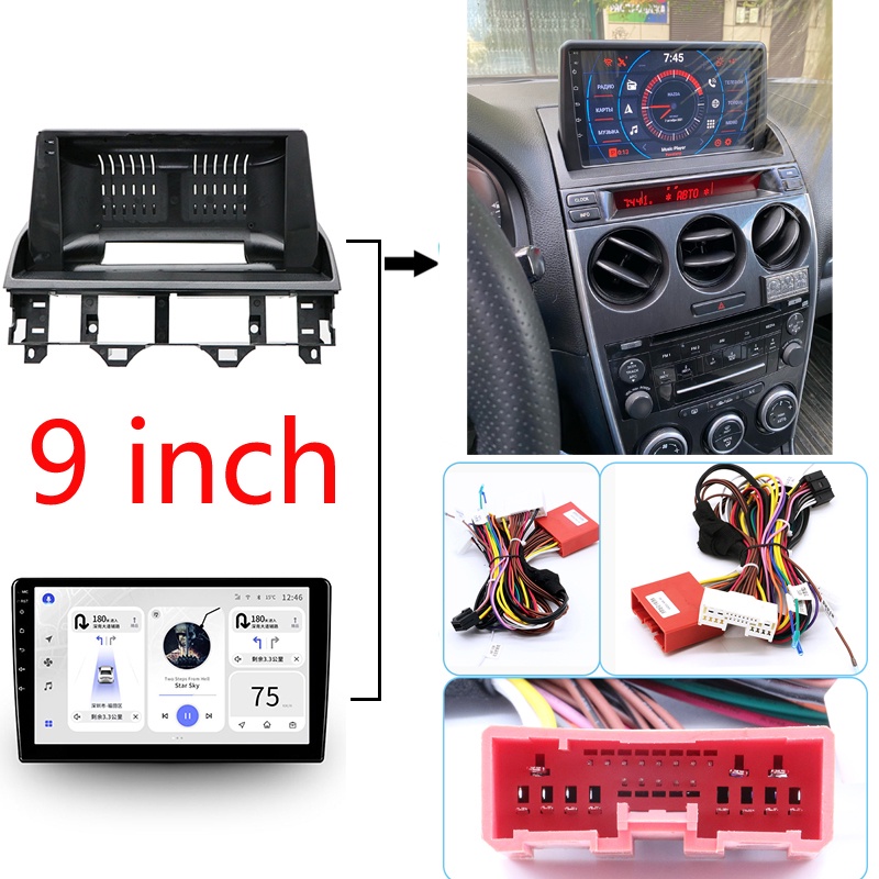 9 Inch Car Fascia Radio Panel For MAZDA 6 Atenza 2002 2008 Dash Kit