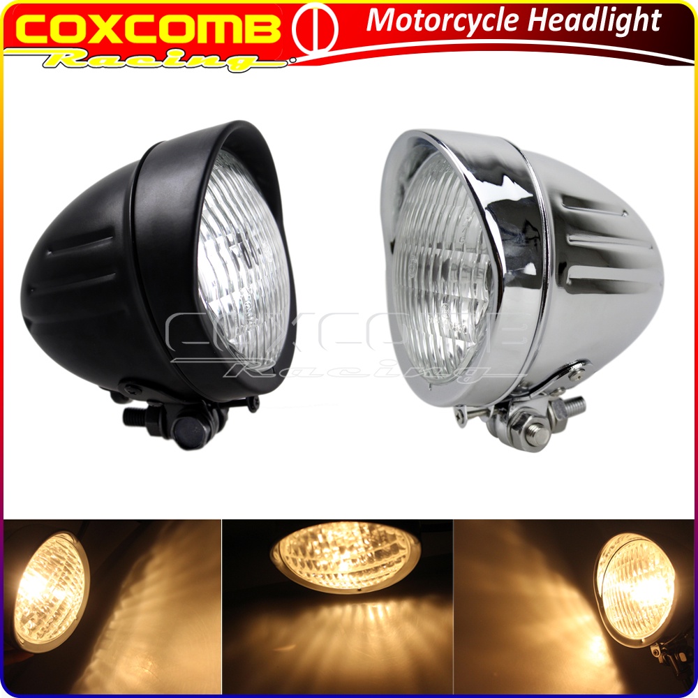 Motorcycle Visor Bullet Headlight H4 Lamp Emark 12V 60 55W Headlamp For