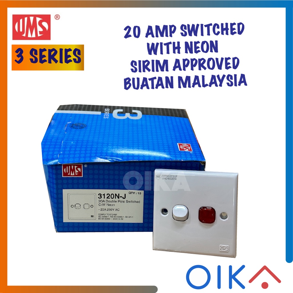 Ready Stock Ums Series Water Heater Switched Socket Jkr