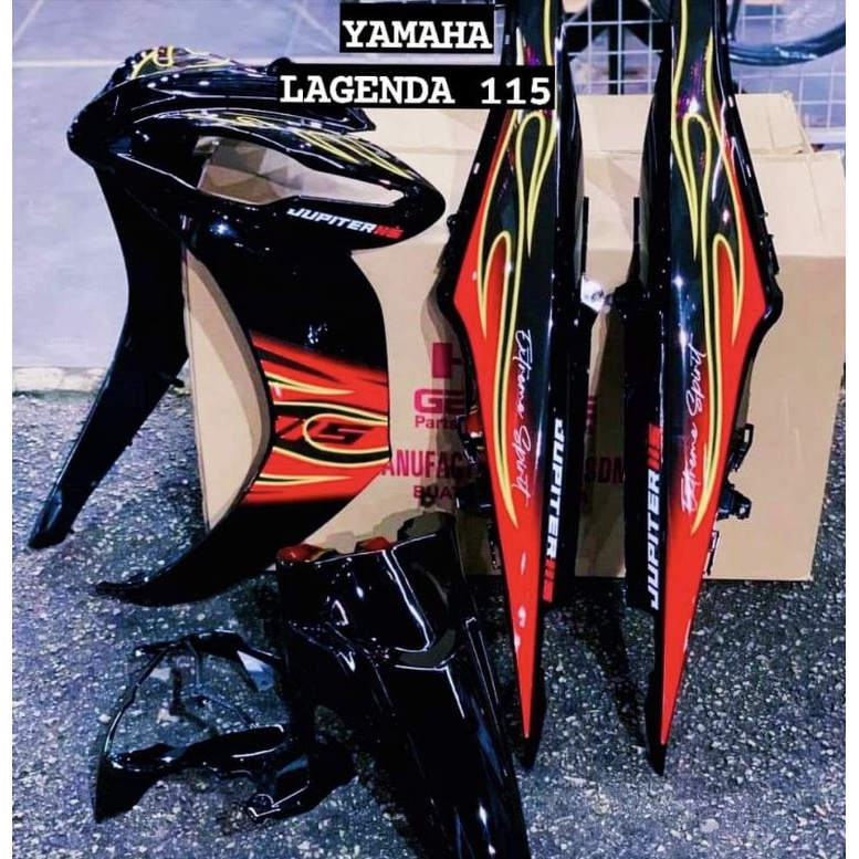 Coverset Dan Sticker Yamaha Lagenda 115 Fi Carb Zr HLD Matt Black