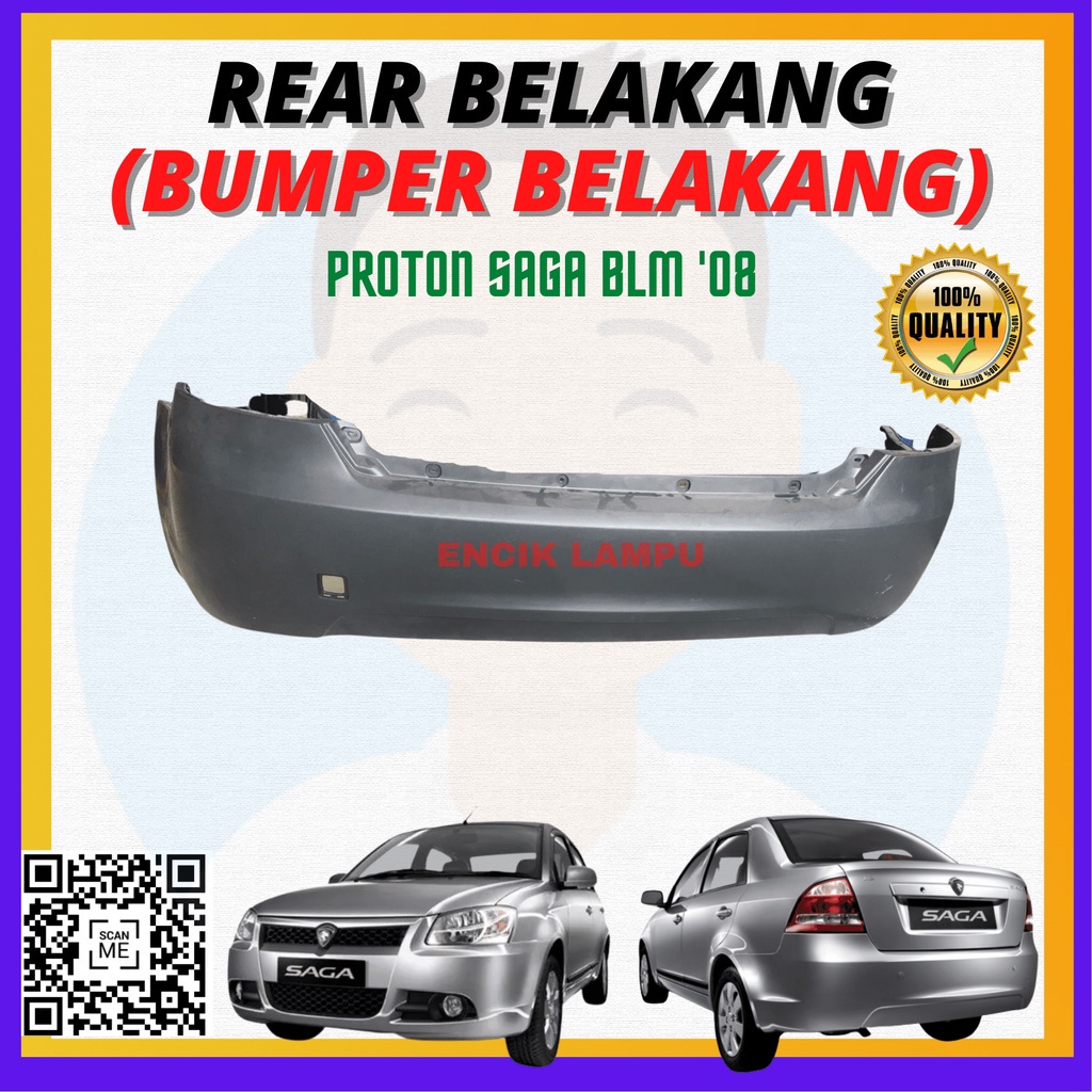 FASTLINK PROTON SAGA BLM 2008 REAR BUMPER BELAKANG PP MATERIAL HIGH