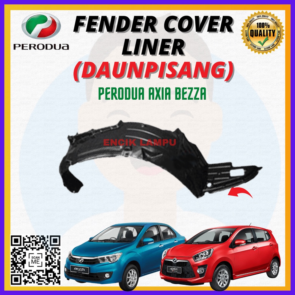 Perodua Axia Bezza Fender Cover Liner Protector Daun Pisang New