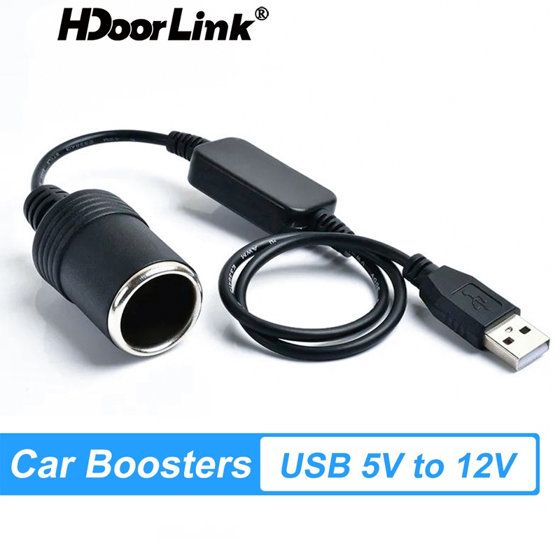 HdooLink 5V 2A USB To 12V Cigarette Lighter Socket USB Male To Female