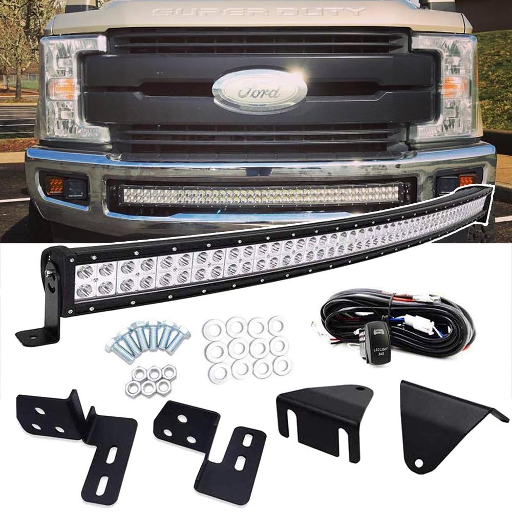 WEISEN Front Bumper 42 LED Light Bar Mount Brackets Kit And Rocker