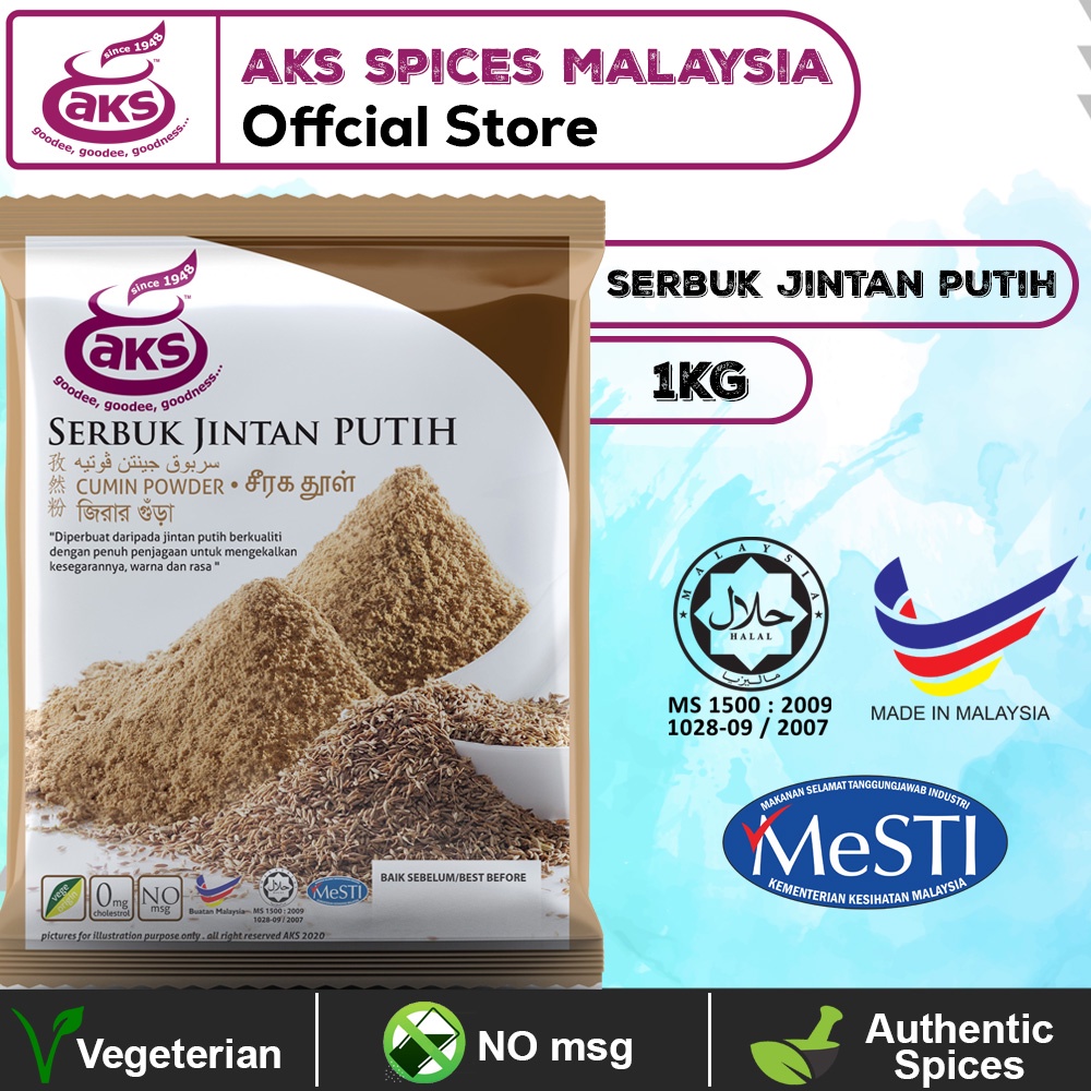 1KG Serbuk Jintan Putih Cumin Powder 𝐀𝐊𝐒 Halal Malaysia Shopee