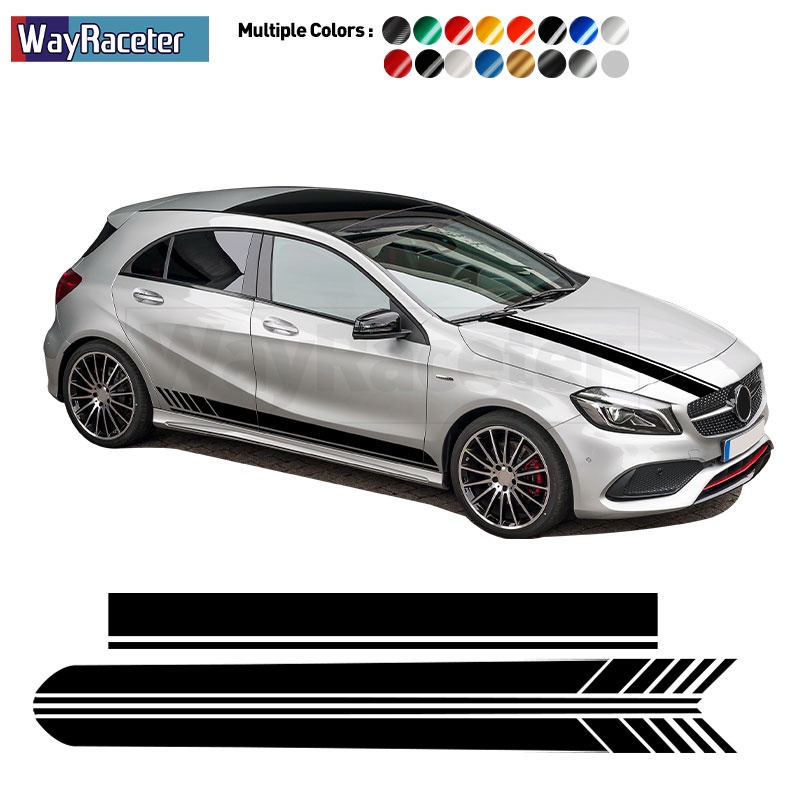 Edition 1 AMG Car Hood Decal Side Stripes Skirt Sticker For Mercedes