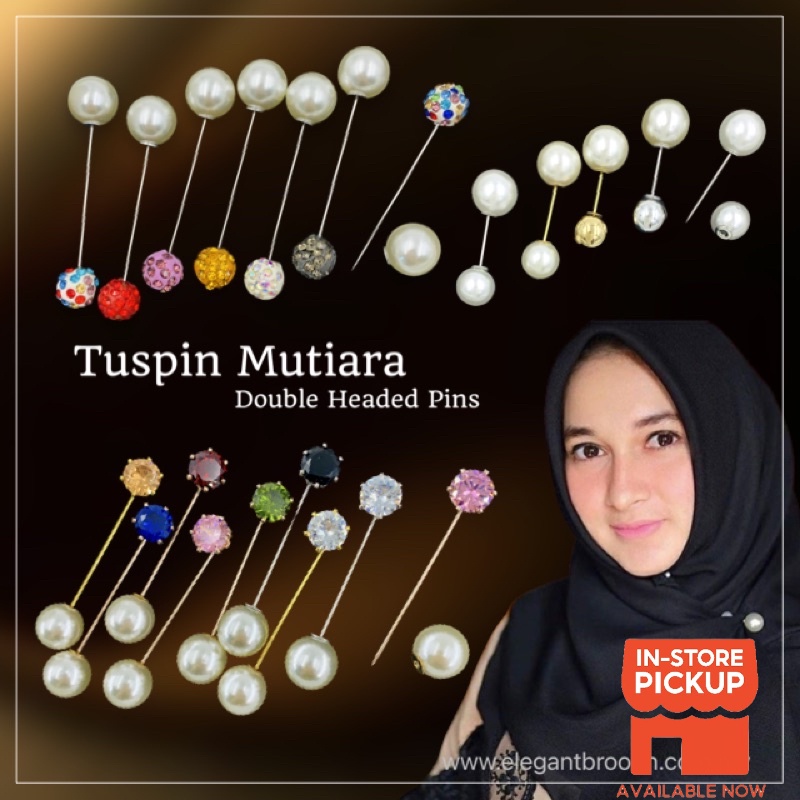 Elegant Brooch Tuspin Mutiara Brooch Hijab Pin Shawl Kerongsang Pin