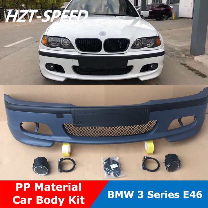 E46 MT Type PP Unpainted Car Body Kit Front Bumper For BMW 3 Series E46