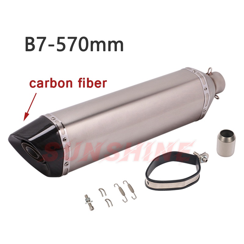 470mm 570mm Exhaust Motorcycle Pitbike Muffler Escape Moto Carbon Fiber