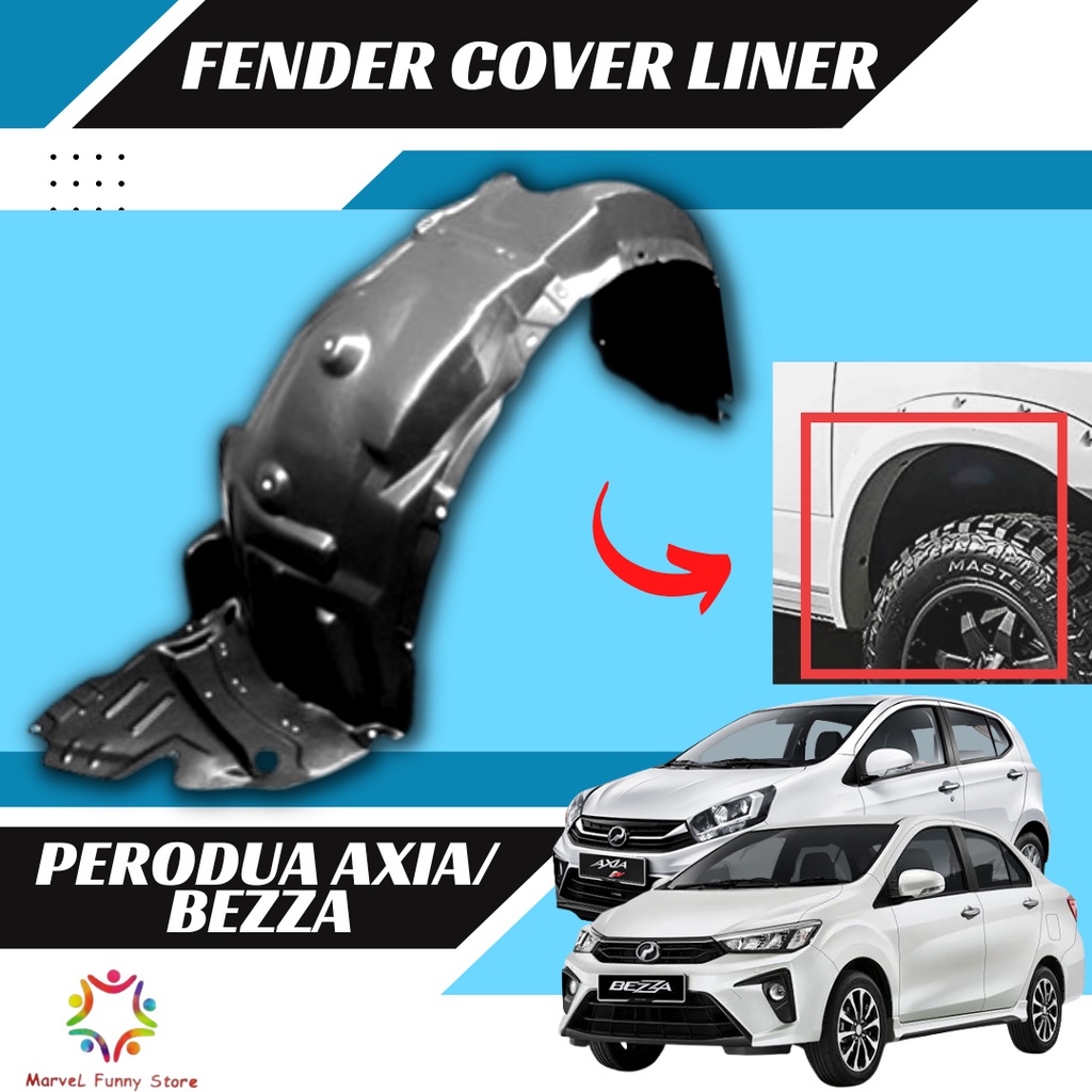 Perodua Axia Bezza Front Cover Tayar Mudguard Daun Pisang Fender