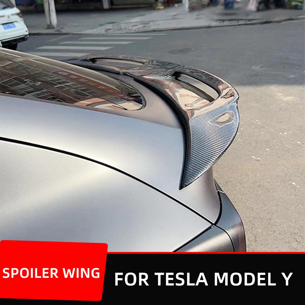 For Tesla Model Y Matt Glossy Black Carbon Pattern Abs