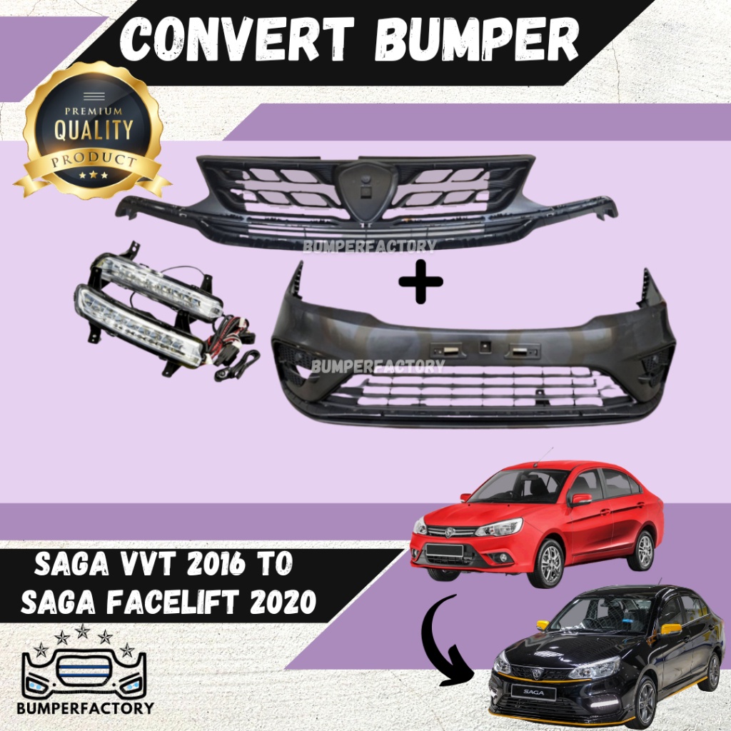 Bumper Saga Vvt 2016 Convert To Saga Facelift 2020 Front Bumper 2020