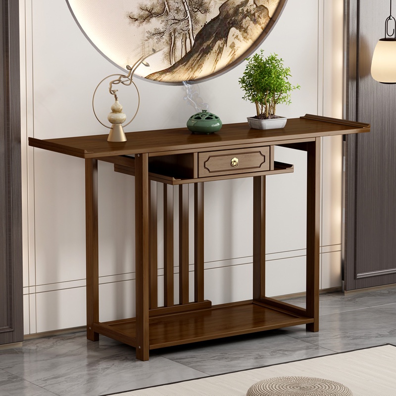 Hy Entrance Cabinet New Chinese Style Hallway Solid Wood Altar Modern