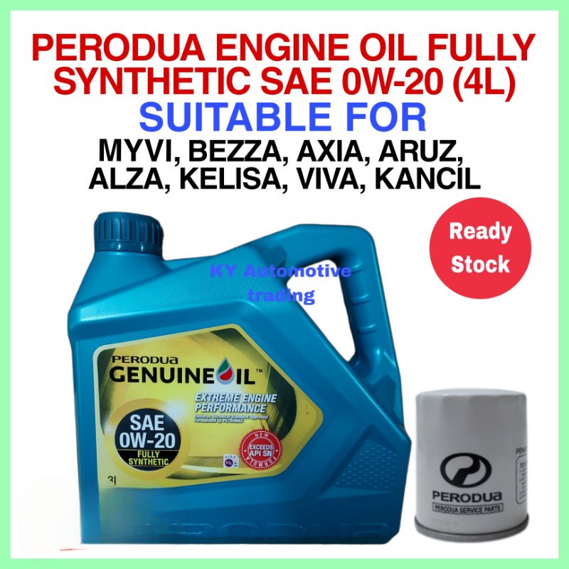 Perodua W L Fully Synthetic Engine Oil Minyak Hitam Enjin Kerata