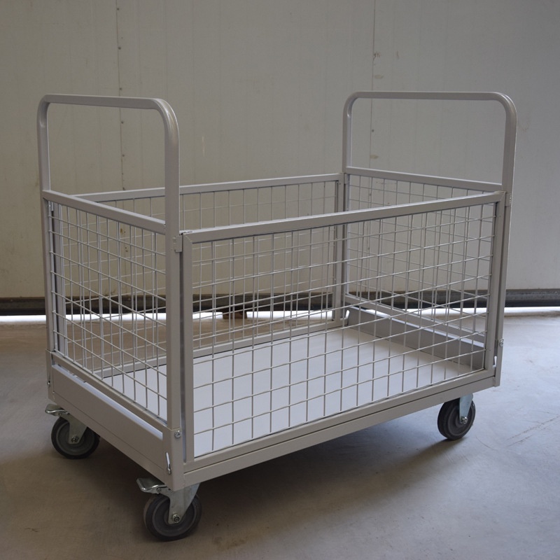 Hy Folding Platform Trolley Express Logistics Trolley Mute Mesh Fence