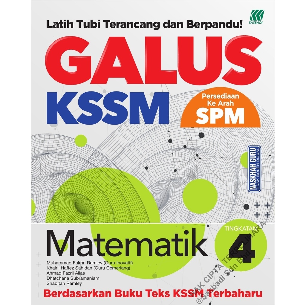 Sasbadi 2024 Galus Matematik Tingkatan 4 Edisi Murid GA24MMA4